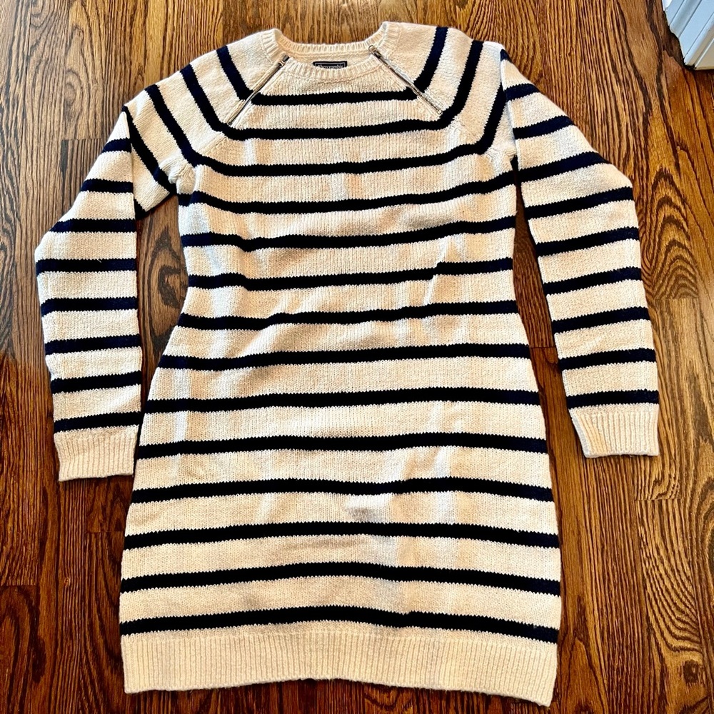 Abercrombie Nautical Striped Zip Sweater Dress